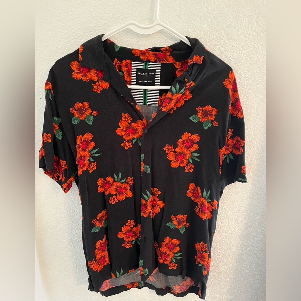 Hawaiian Black & Red Shirt